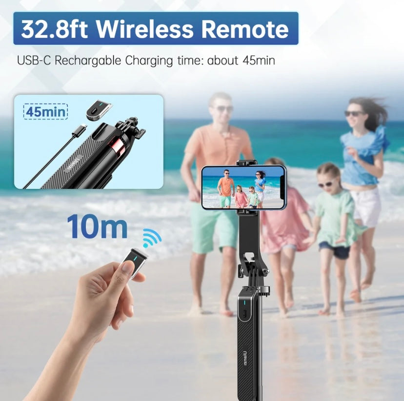 1.8m Selfie Stick Tripod for iPhone with Remote Control with Panoramic Ball Head Holder