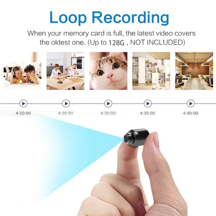 1080P HD X5 Mini WiFi Camera Included Sound Detector App Control for Home Office 140 Degrees Micro USB Baby Monitor